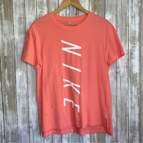 Nike Tops - Nike Coral Pink Vertical Logo Tee